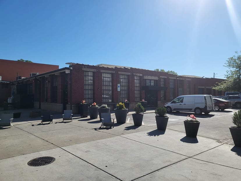 Atherton Mill buildings along an alley in Charlotte South End
