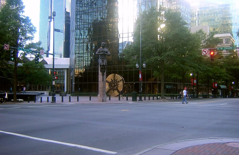 Intersection of Trade and Tryon streets in Uptown Charlotte